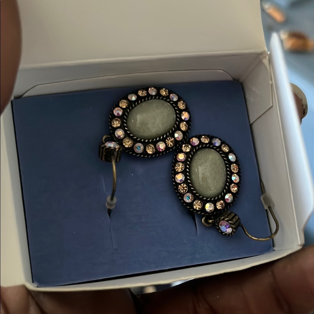 Elegant Gold and Silver Crystal Earrings